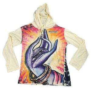 Vintage Thailand Mirror Brand Spiritual Graphic Cotton Hoodie In Size M